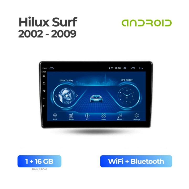 Android магнитола на Toyota Hilux Surf 2002-2009