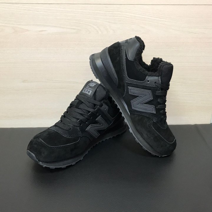 Кроссовки New Balance 574 зимние черные