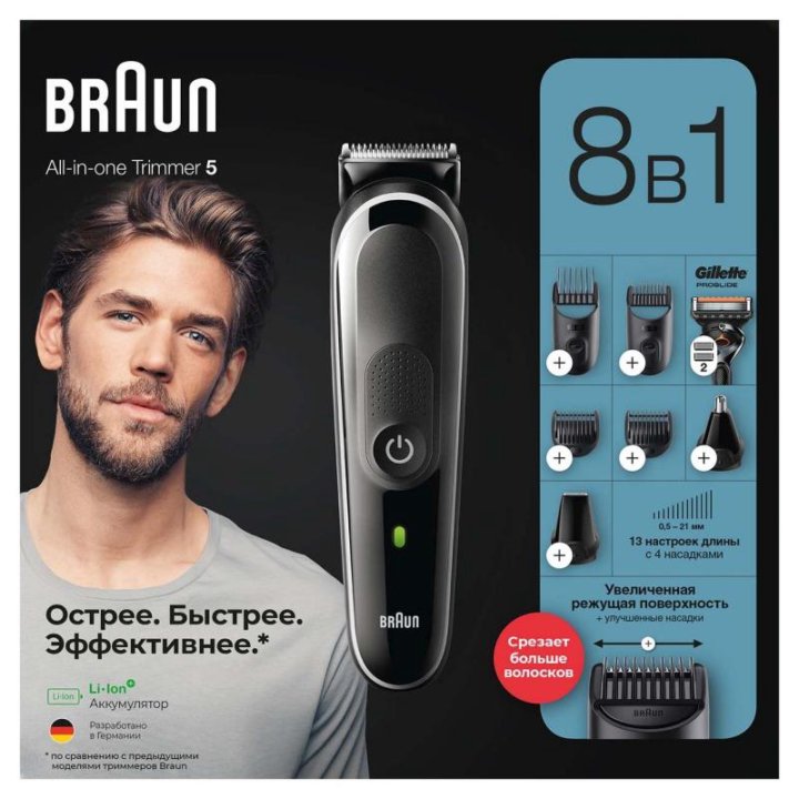 Триммер Braun MGK5360 черный/серебристый