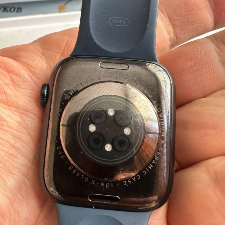 Apple Watch 8 45mm, midnight и синий ремешок + мил