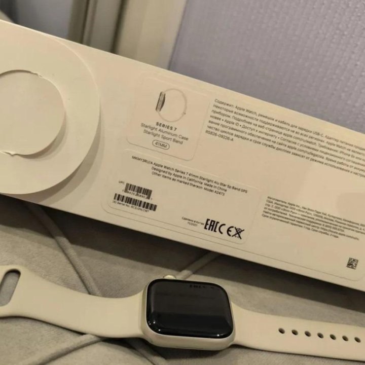 Часы apple watch 7 41 mm starlight