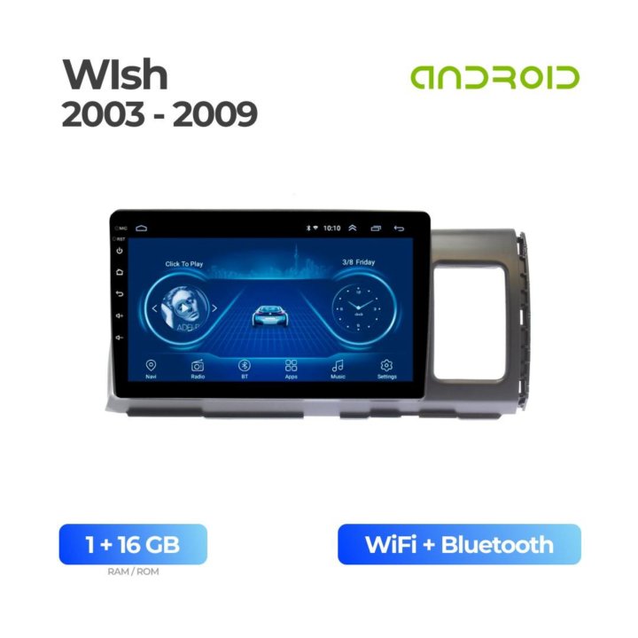 Android магнитола на Toyota WIsh 2003-2009