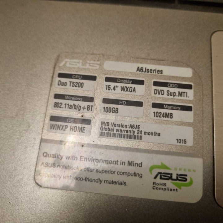 Ноутбук Asus A6J series