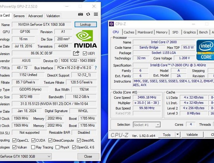 Системный блок I7 2600 + GTX 1060 + SSD/HDD