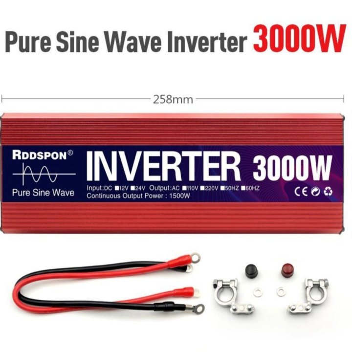 Инвертор напряжения 12V-220V 3000W Чистый синус