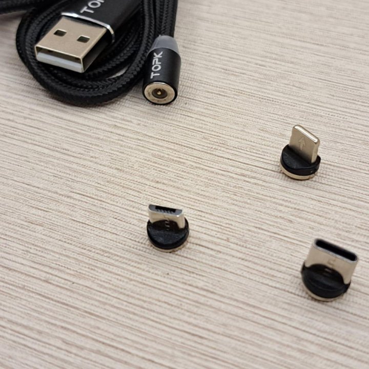 Магнитный кабель MicroUSB, Type C, Lightning