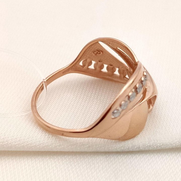 Золотое кольцо широкое алмазная грань Sokolov