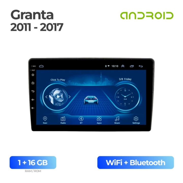 Android магнитола на Lada Granta 2011-2017