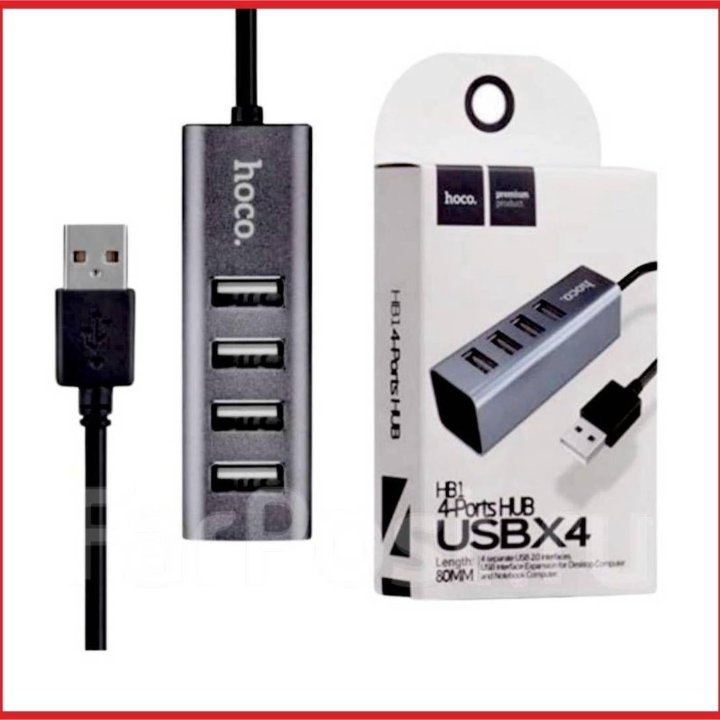 USB разветвитель Hoco hb1 usb 2.0 - 4 usb 480 мб с