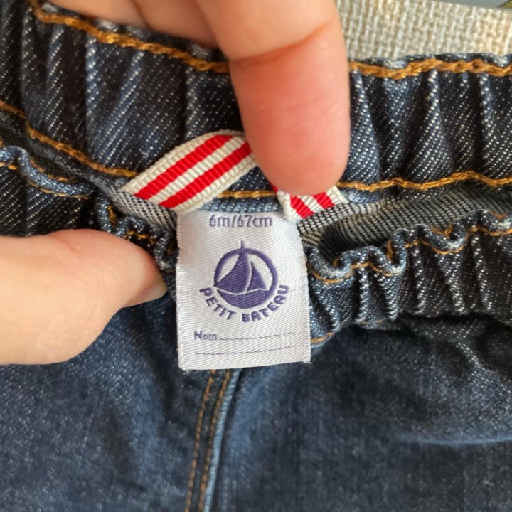 Детские джинсы штаны Petit Bateau 62-68, 6 месяцев