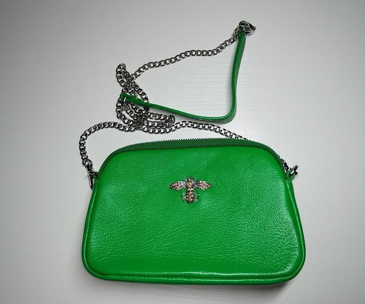 Черная ретро-сумка, зеленая сумка-клатч (нат.кожа)