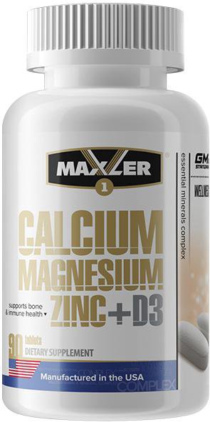 Витамины Maxler Calcium Magnesium Zinc + D3 90 таблеток