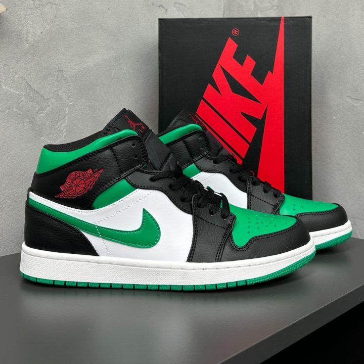 Кроссовки Nike Air Jordan 1 Mid Green Toe