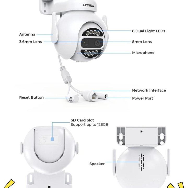 Уличные IP - камеры видеонаблюдения H.ViEW 8мр