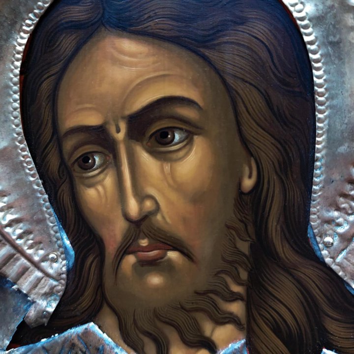 Красивая живописная икона Иоанн Креститель. Палех
