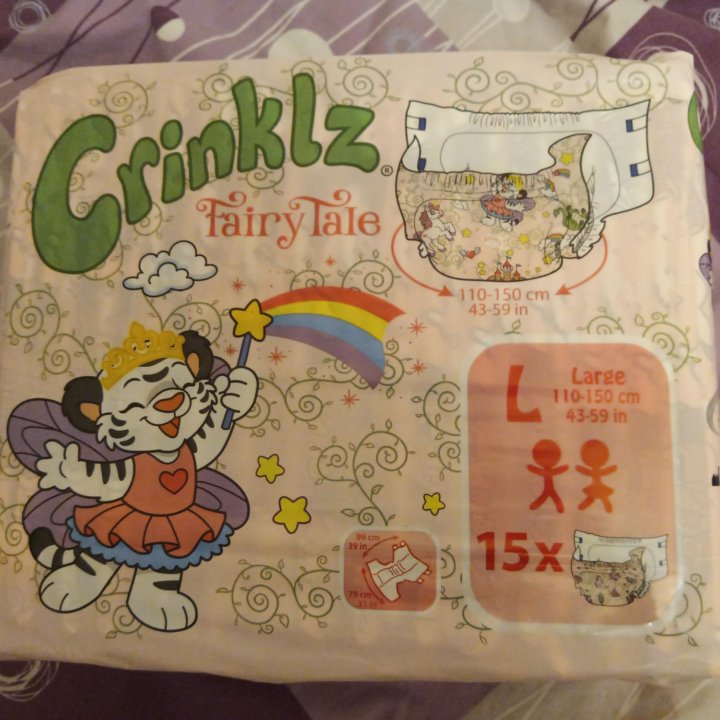 Crinklz Fairy Tale Размер L abdl подгузники