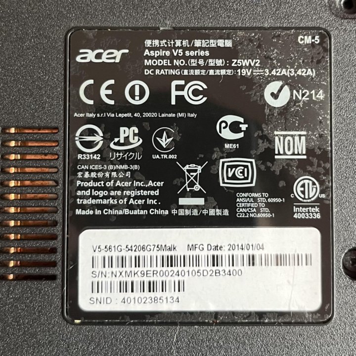 Ноутбук Acer Aspire-V5 561G