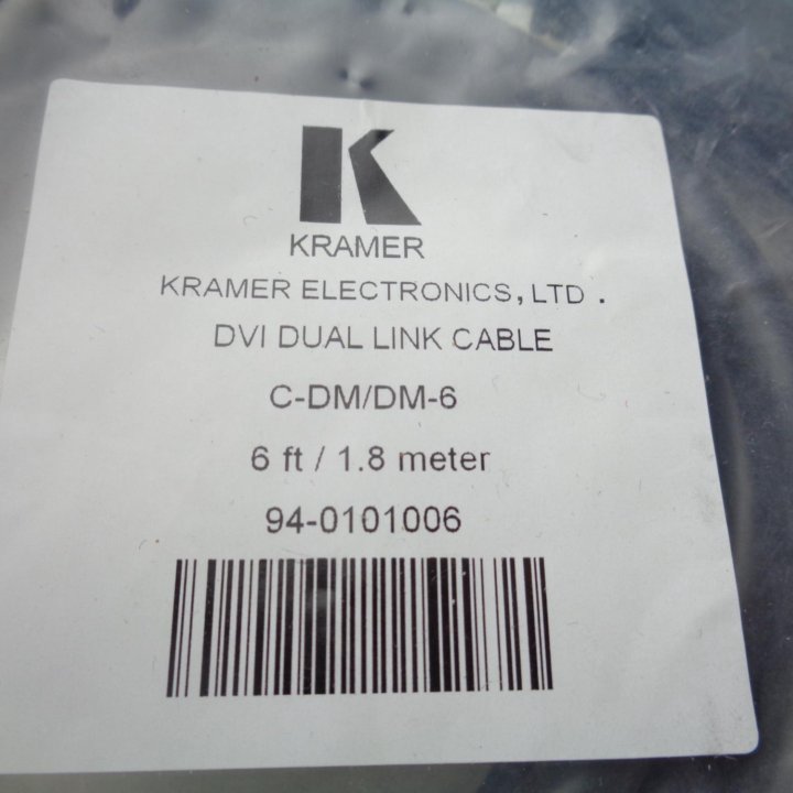 KRAMER DVI DUAL LINK CABLE C-DM/DM-6 6FT/1.8 М