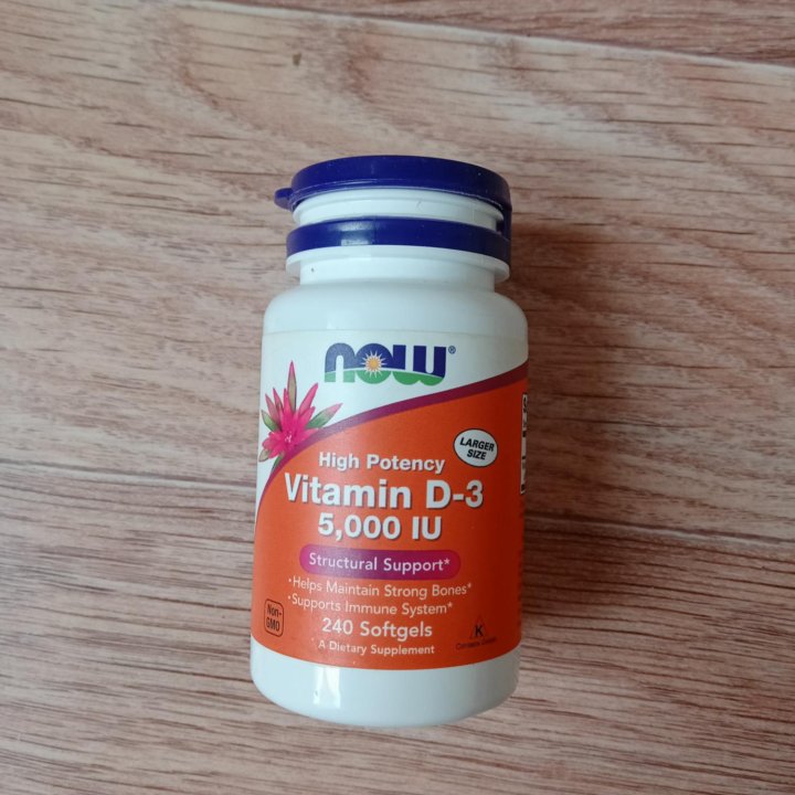 NOW Vitamin D-3 5000 IU 240 капсул