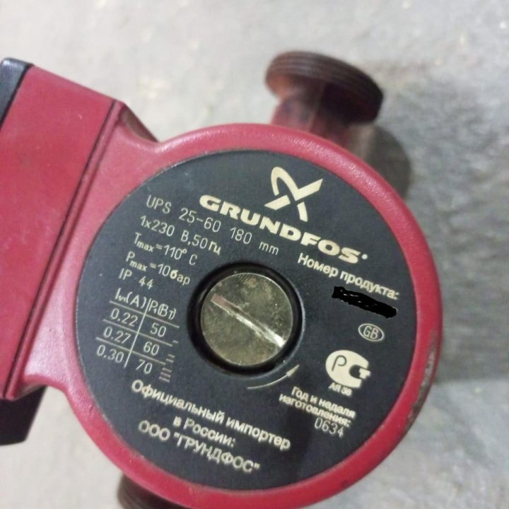 Циркуляционный насос Grundfos UPS 25-60 с проводом