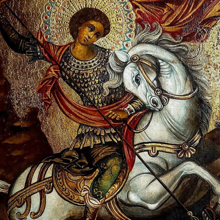 Красивая живописная икона «Георгий Победоносец»