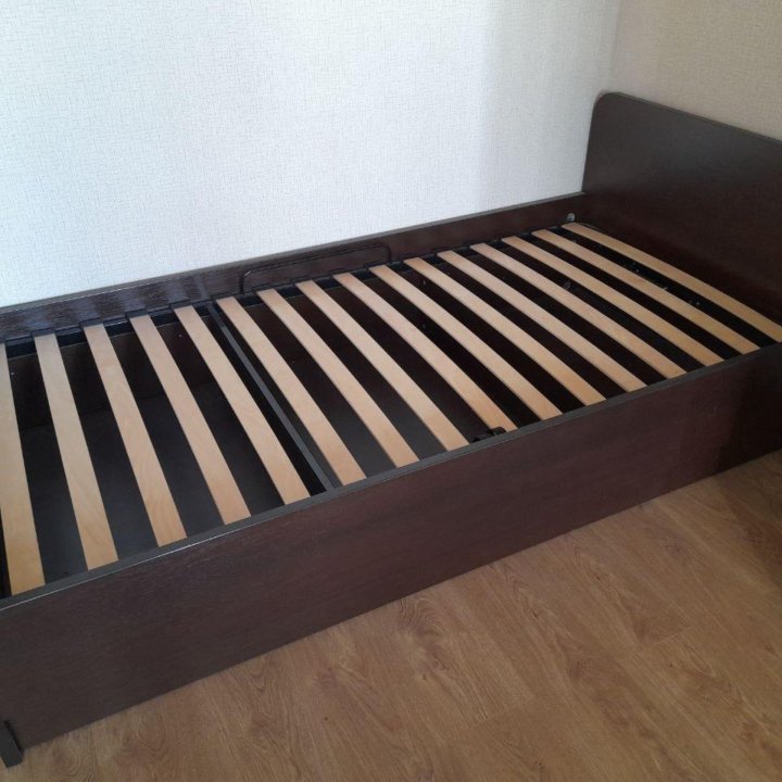 Кровать 1,5 спальная Лазурит венге/шоколад +матрас