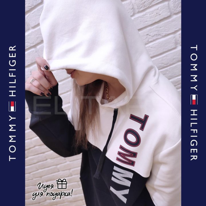 Худи Tommy Hilfiger толстовка весна-лето 2024 черн