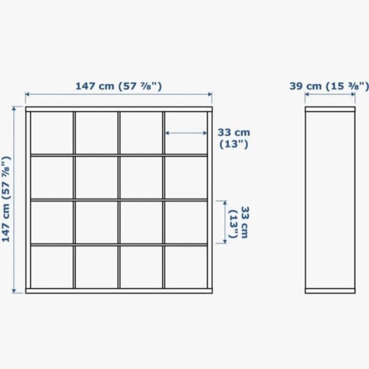 Стеллаж IKEA kallax б/у размер 147х147 см