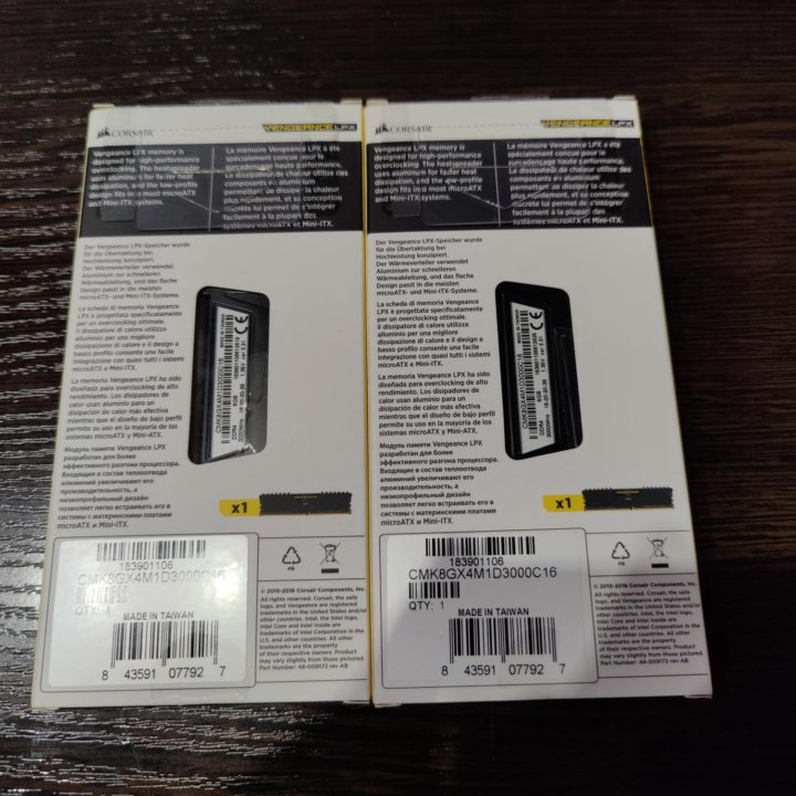 Оперативная память DDR4 corsair 16gb (2x8gb) 3000