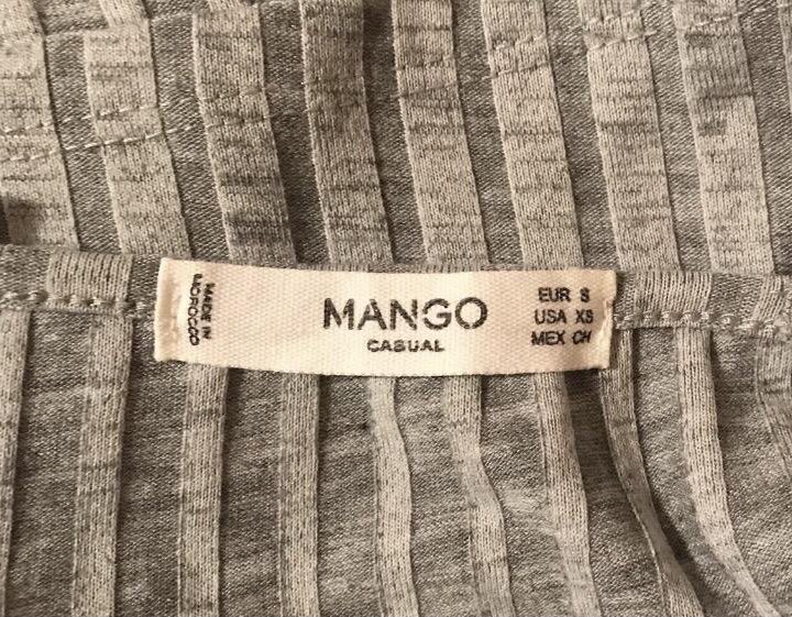 Топ Mango (Манго) на бретельках серый