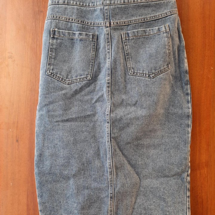 Юбка джинсовая миди синяя женска 40-42