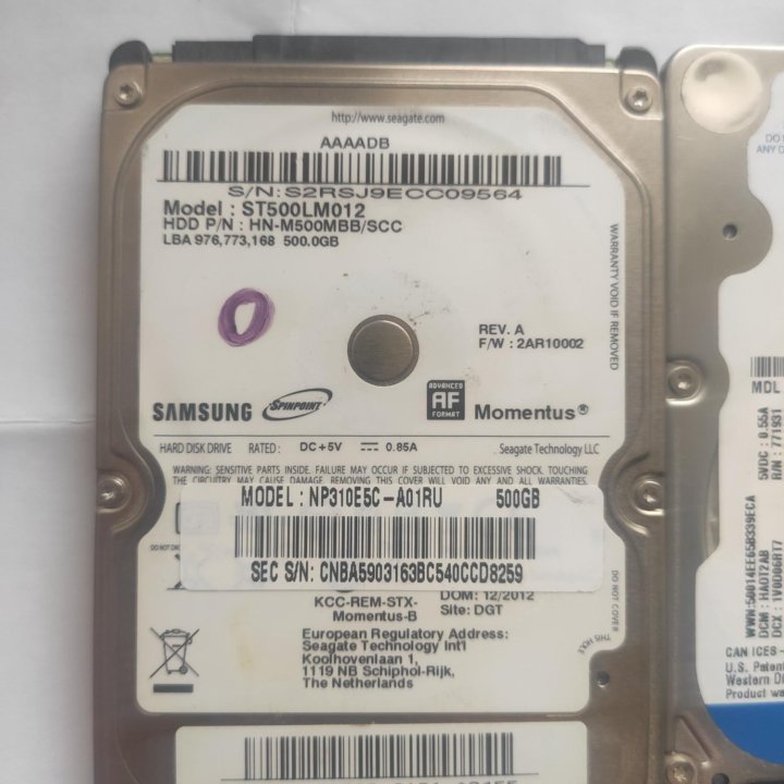 Жесткие диски HDD 2.5 для ноутбука 500Gb 640Gb