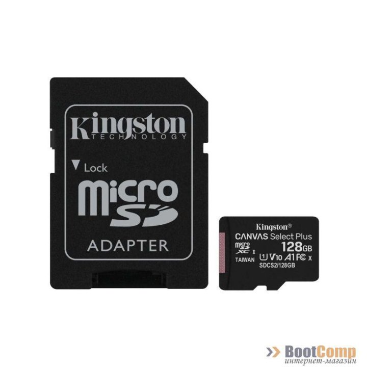 Память micro Secure Digital Card 128Gb Kingston Canvas Select Plus [SDCS2/128GB]