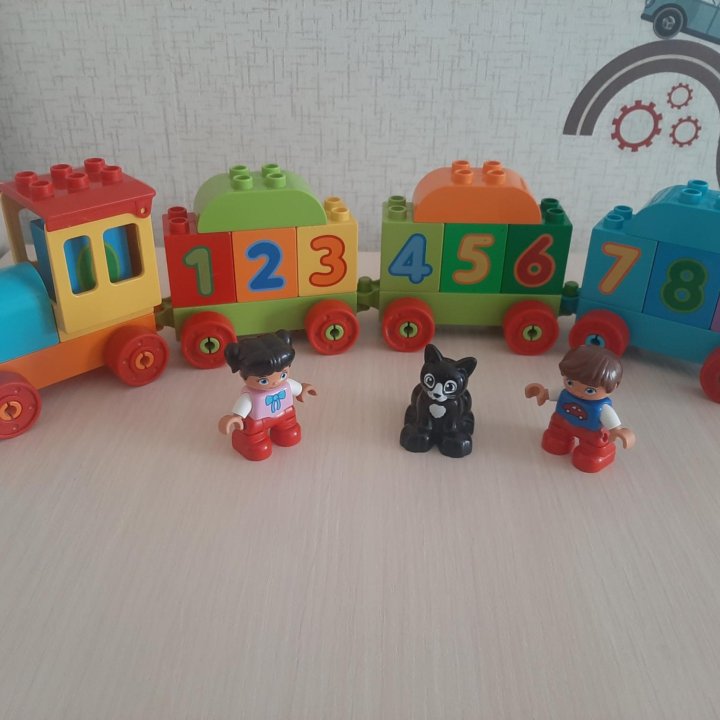 Lego duplo паровоз и мотоциклист