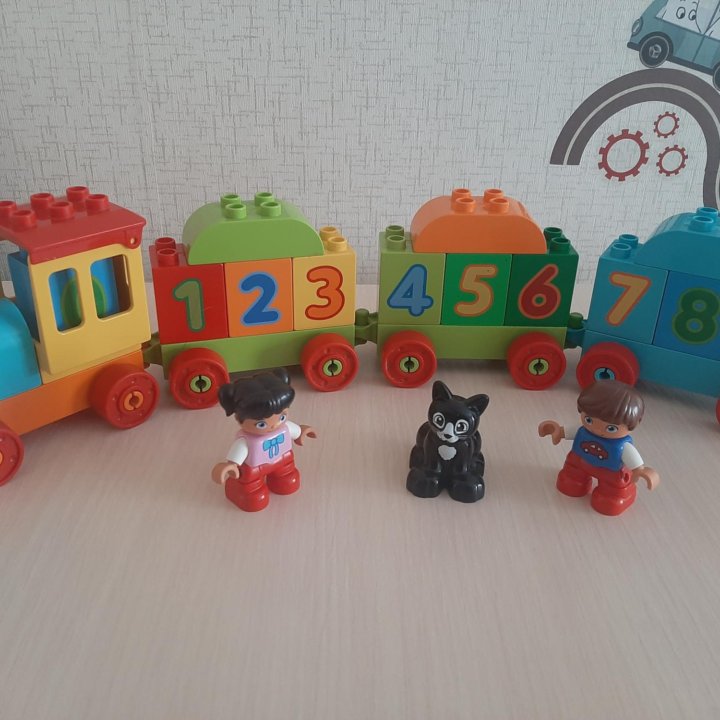 Lego duplo паровоз и мотоциклист