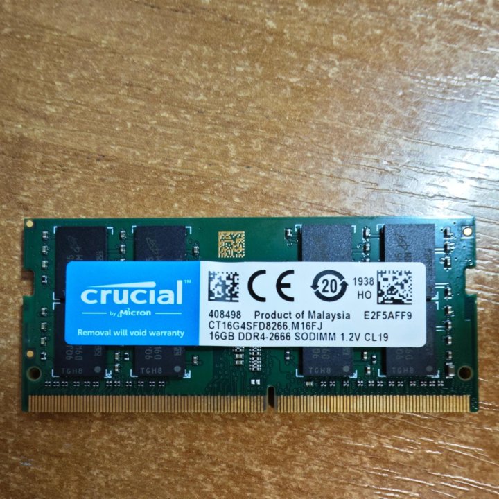 Озу Crucial 16Гб DDR4-2666мгц PC21300 для ноутбука