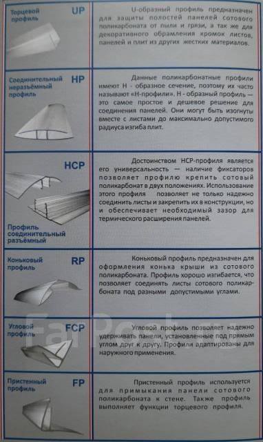 Комплектующие к сотовому поликарбонату.