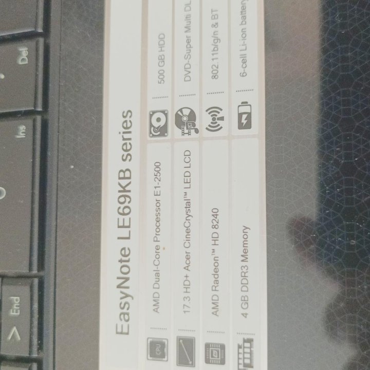 Ноутбук Packard bell LE69KB