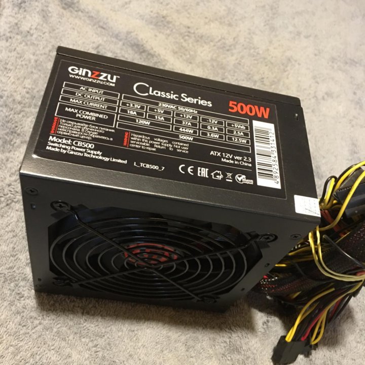 Новый Блок питания для ПК. Ginzzu CB500 . 500w