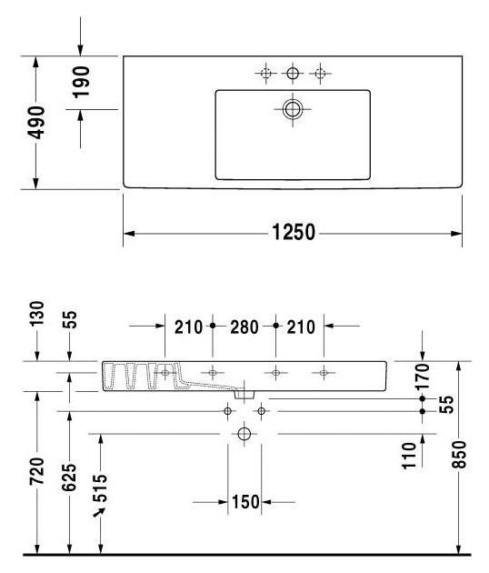 Подвесная тумба с раковиной Duravit