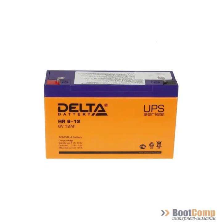 Батарея 6V/12Ah DELTA HR 6-12 клеммы F1