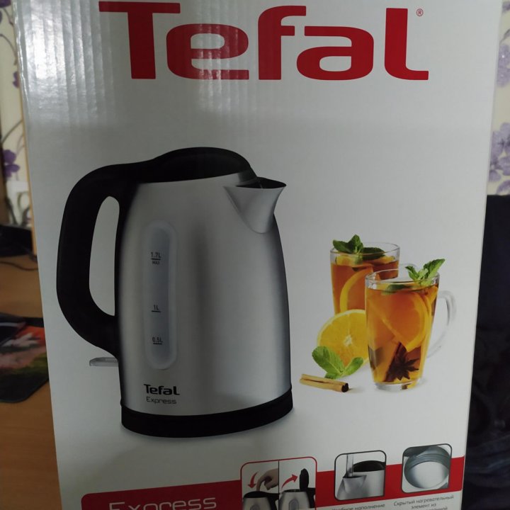 Чайник электрический Tefal KI230D30, металл, 1.7 л