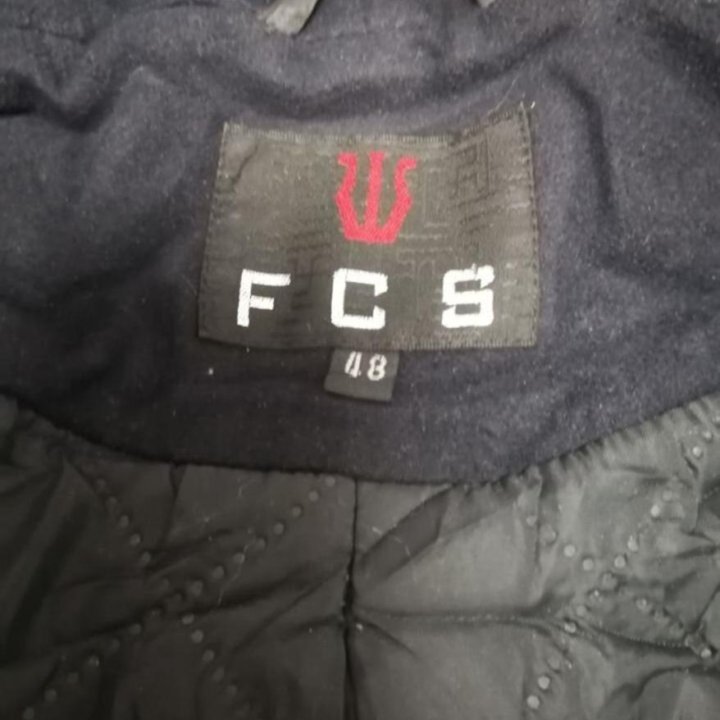 Пальто синее с капюшоном FCS (Б/У)