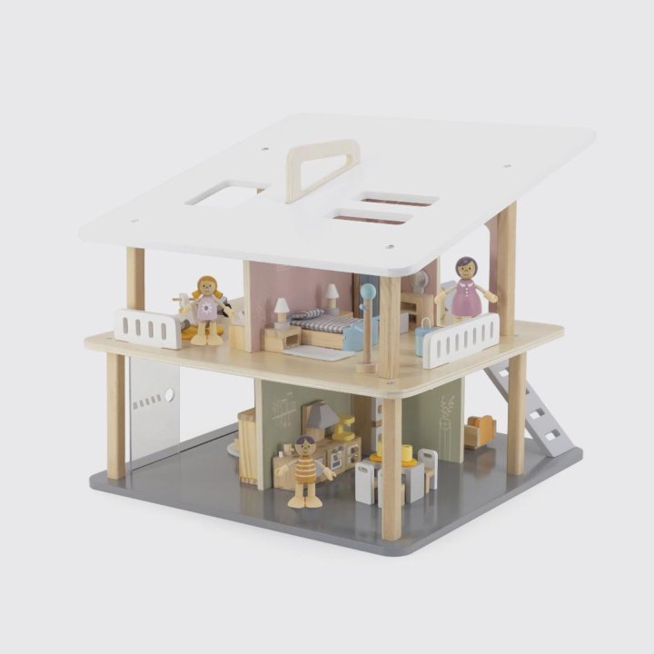 Кукольный домик деревянный Viga toys с мебелью