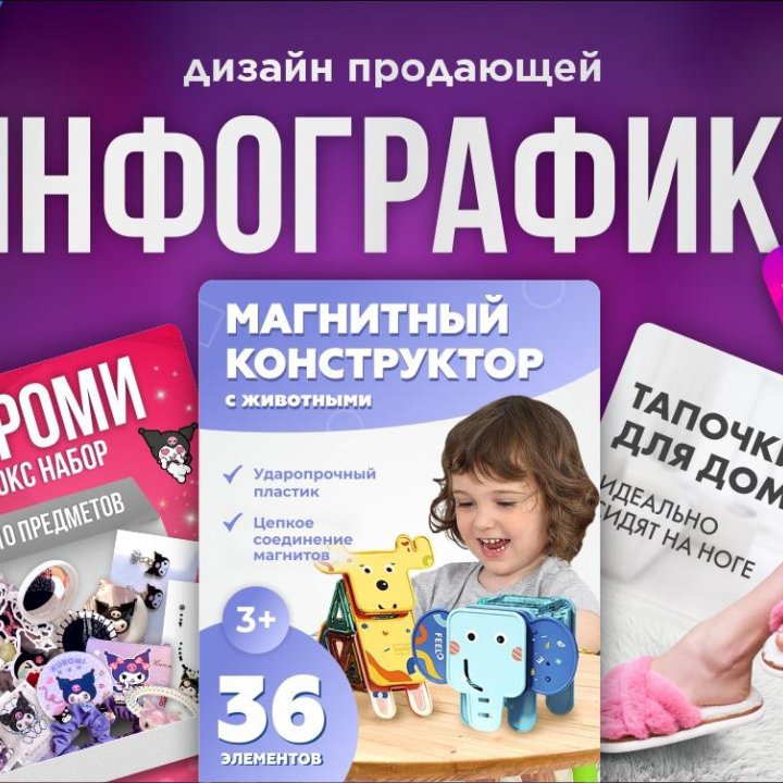 Инфографика для маркетплейсов Wildberries Ozon