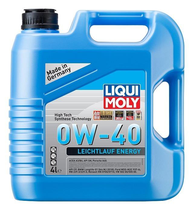 Liqui Moly Leichtlauf Energy 0W40 A3/B4/SN/CF, 4л