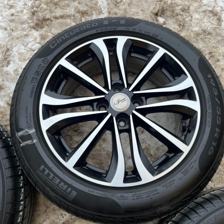 Лето Pirelli 195/55 R16 Литьё Ifree 4x100 D54.1