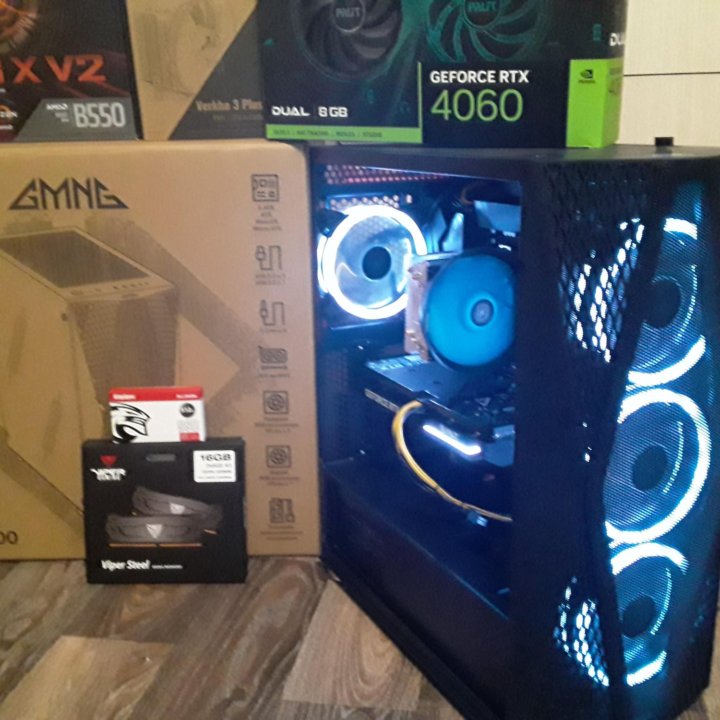 Игровой компьютер r5 5600\ rtx 4060\ 16gb\ m2 512