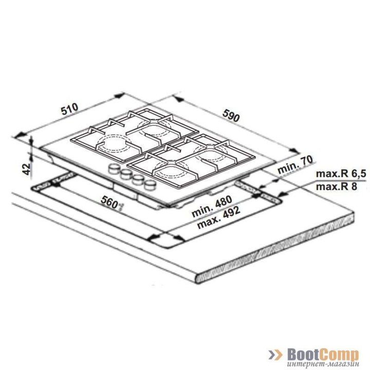 Поверхность газовая Whirlpool AKT 6465/NB