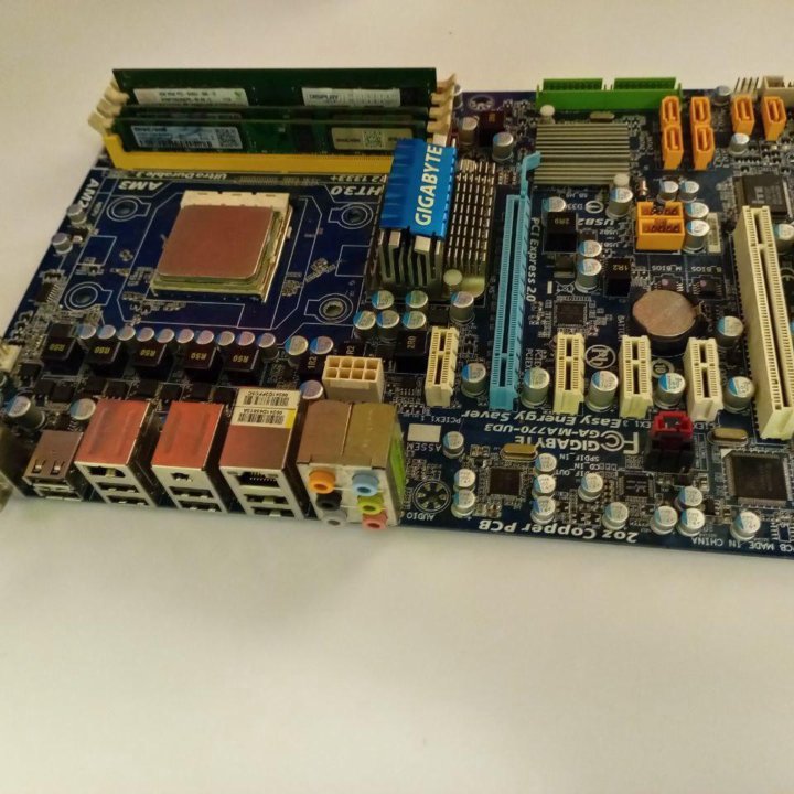 Комплект GIGABYTE GA-MA770+Athlon 64 x2+RAM 6GB